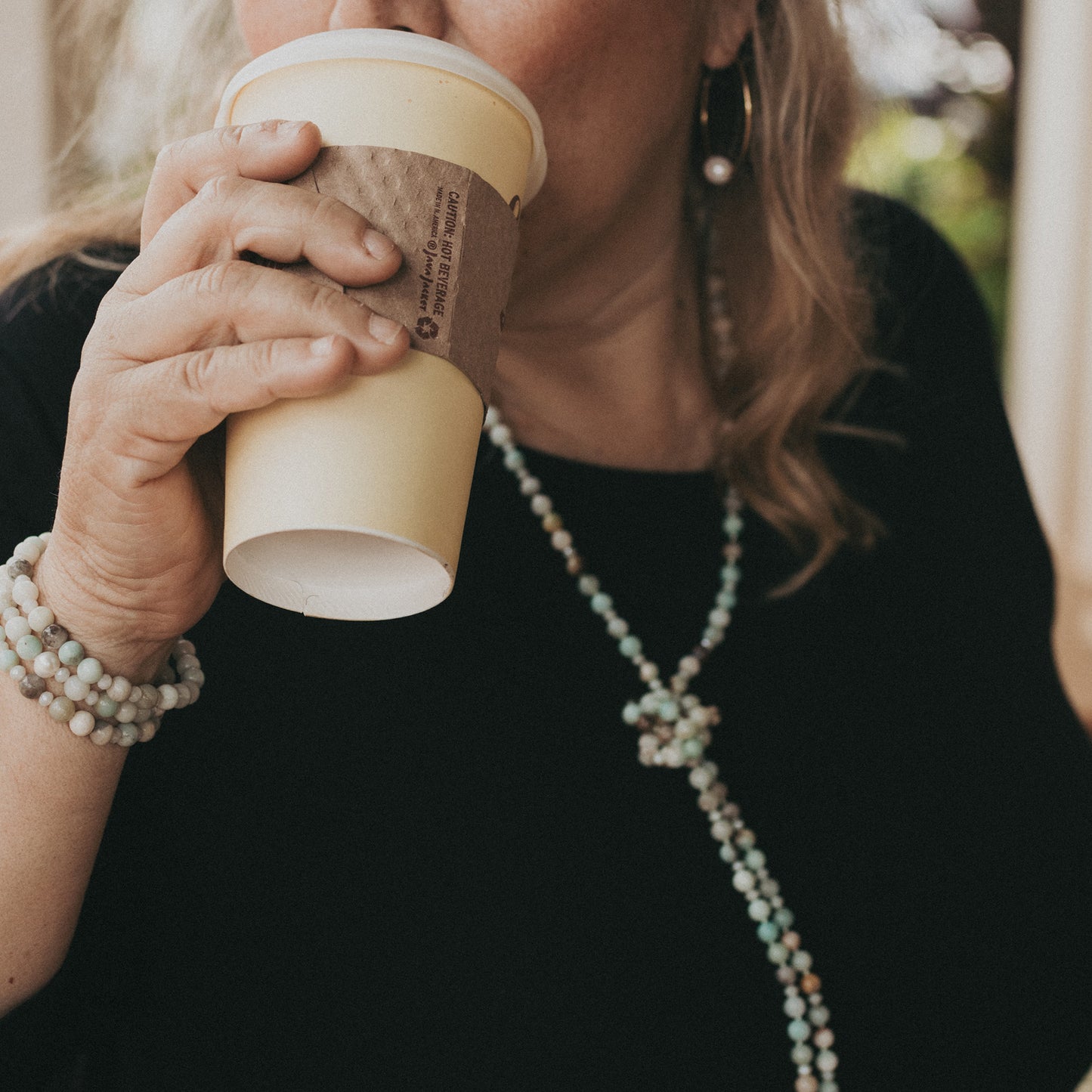 Amazon - Amazonite and Pearl Stretch Bracelet