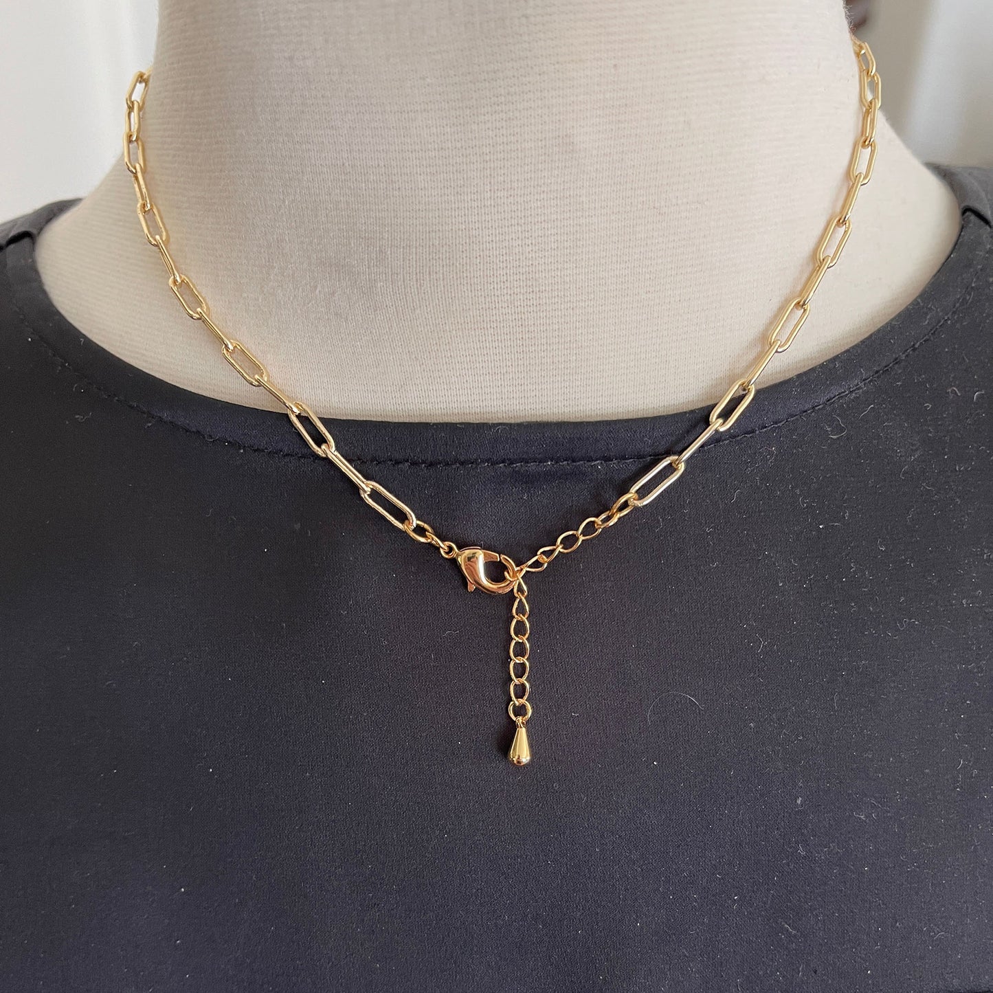 Anabel - Gold-Tone Paperclip and Freshwater Pearl Necklace