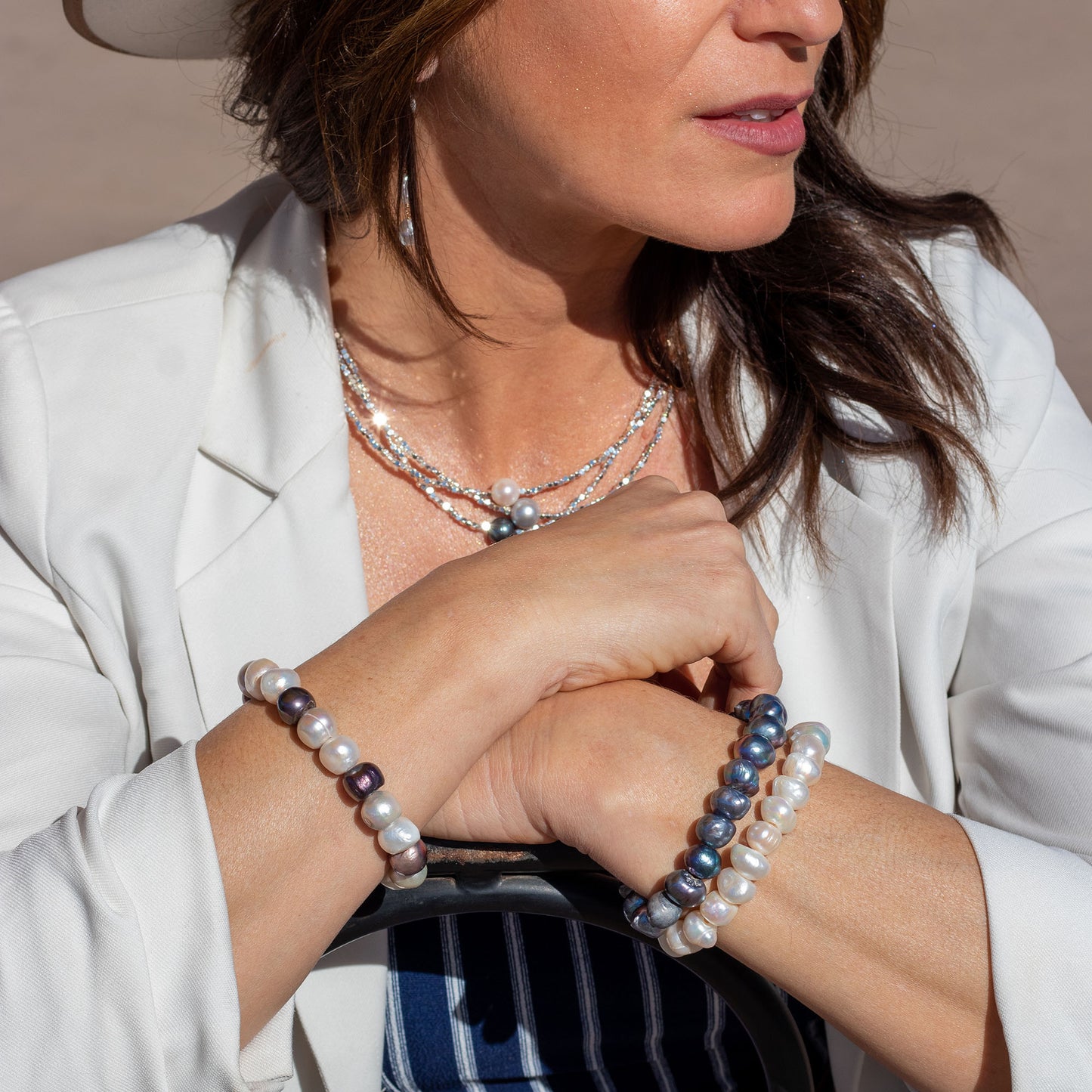 Euphrates - Freshwater Pearl Stretch Bracelet