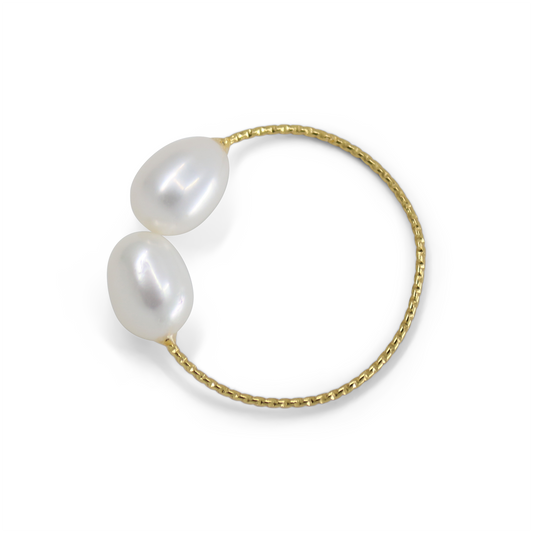 Layla - Petite Freshwater Pearl Adjustable Ring
