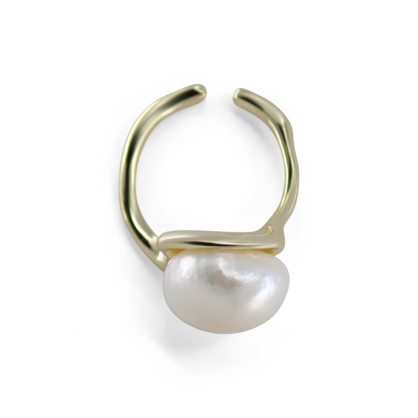 Lucia - Gold-Tone Freshwater Pearl Adjustable Ring