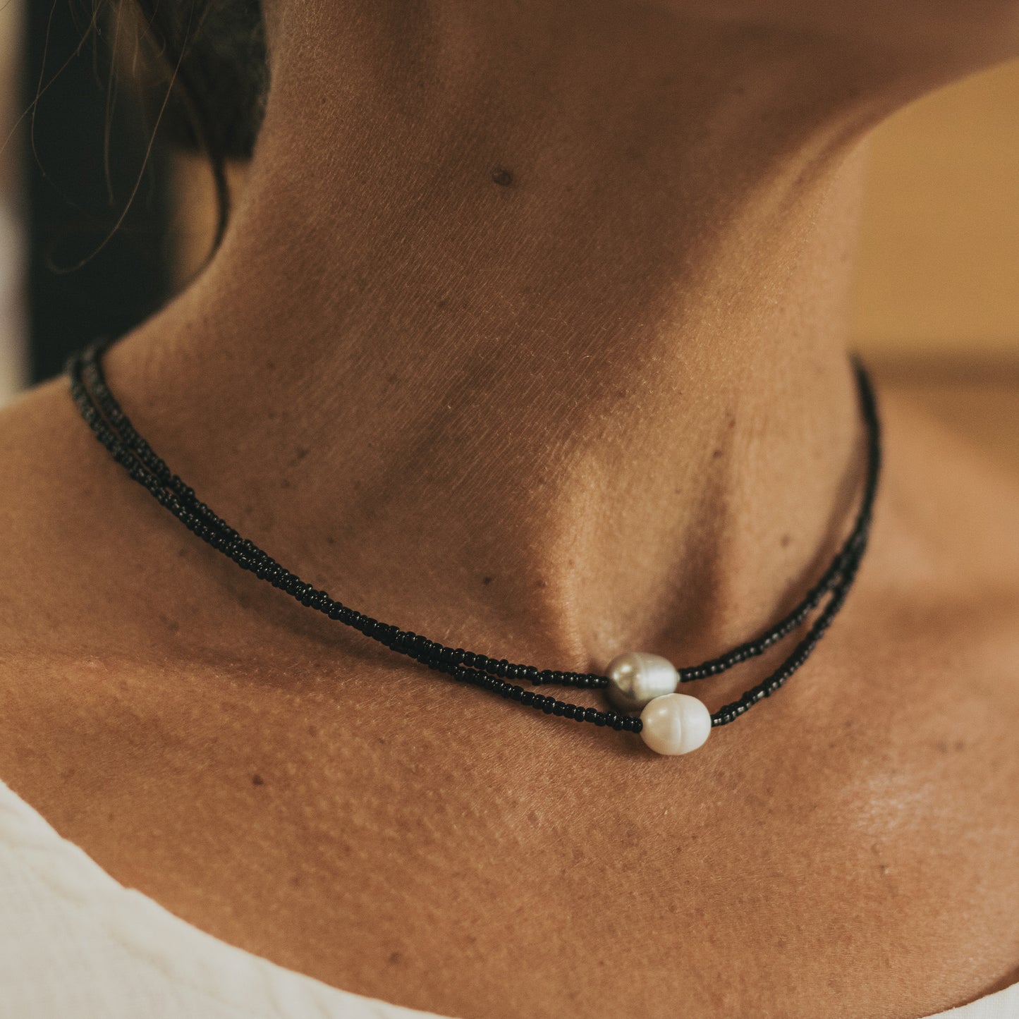 Sierra - Seed Bead and Freshwater Pearl Necklace