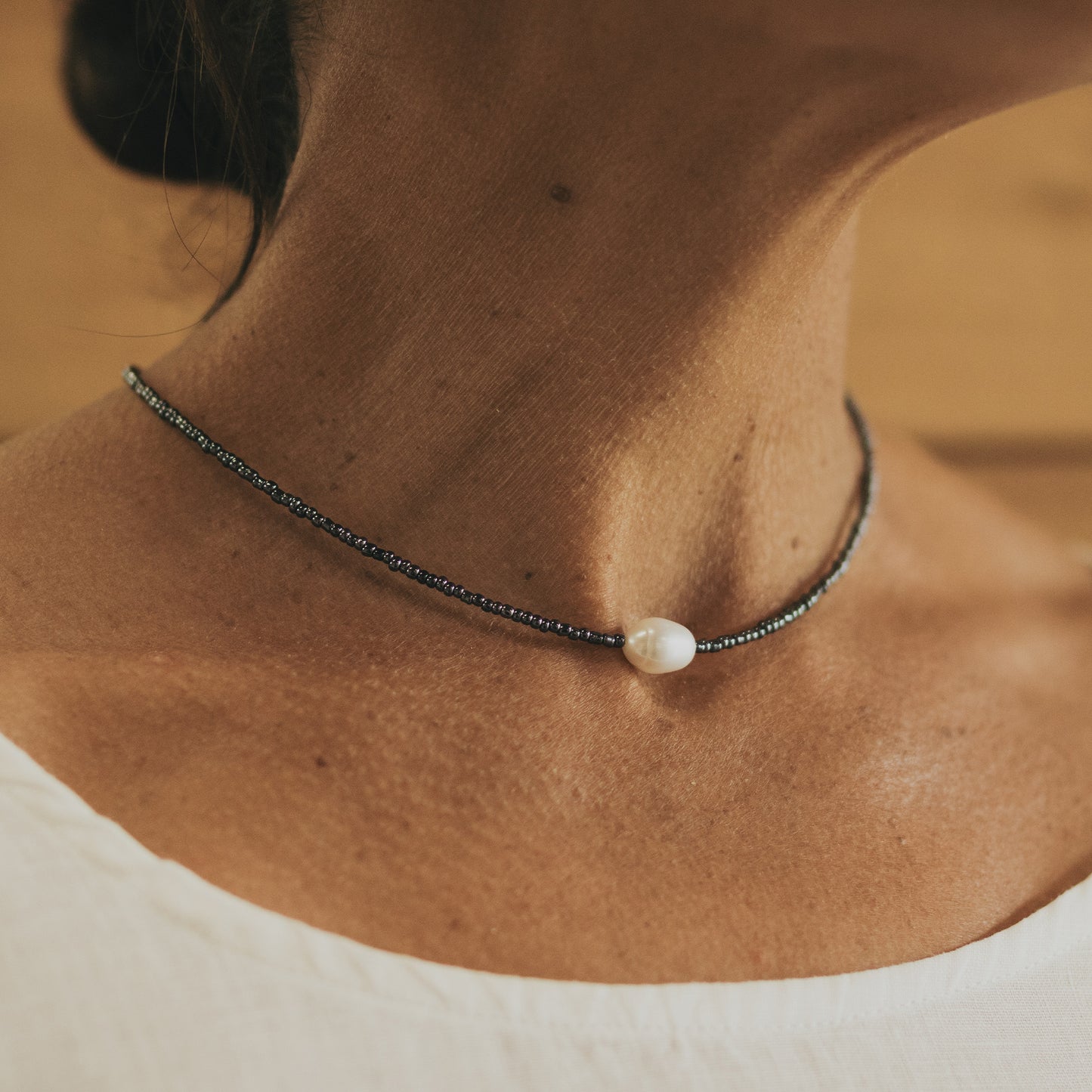 Sierra - Seed Bead and Freshwater Pearl Necklace