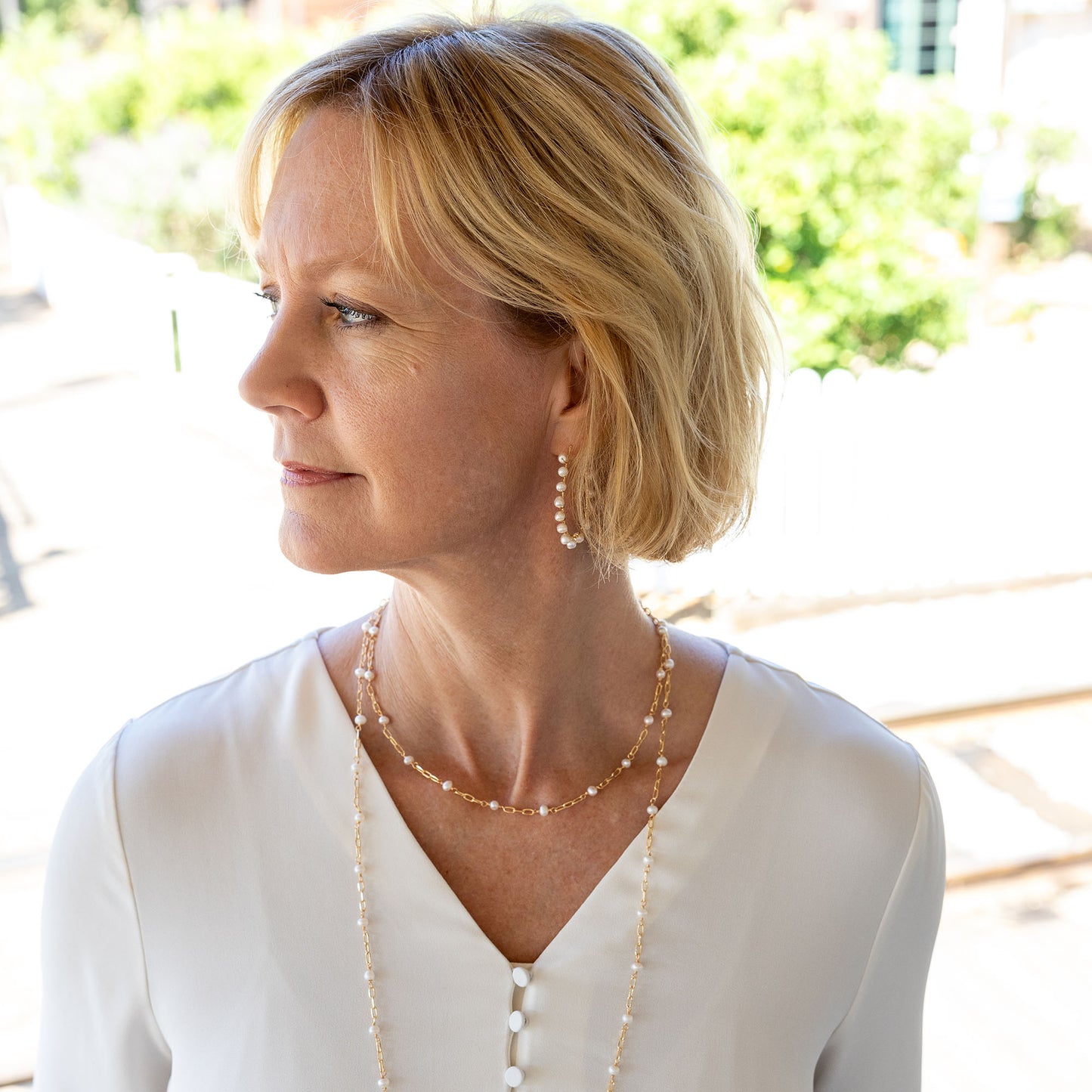 Ulani - Gold-Tone Freshwater Pearl Dangle Earrings