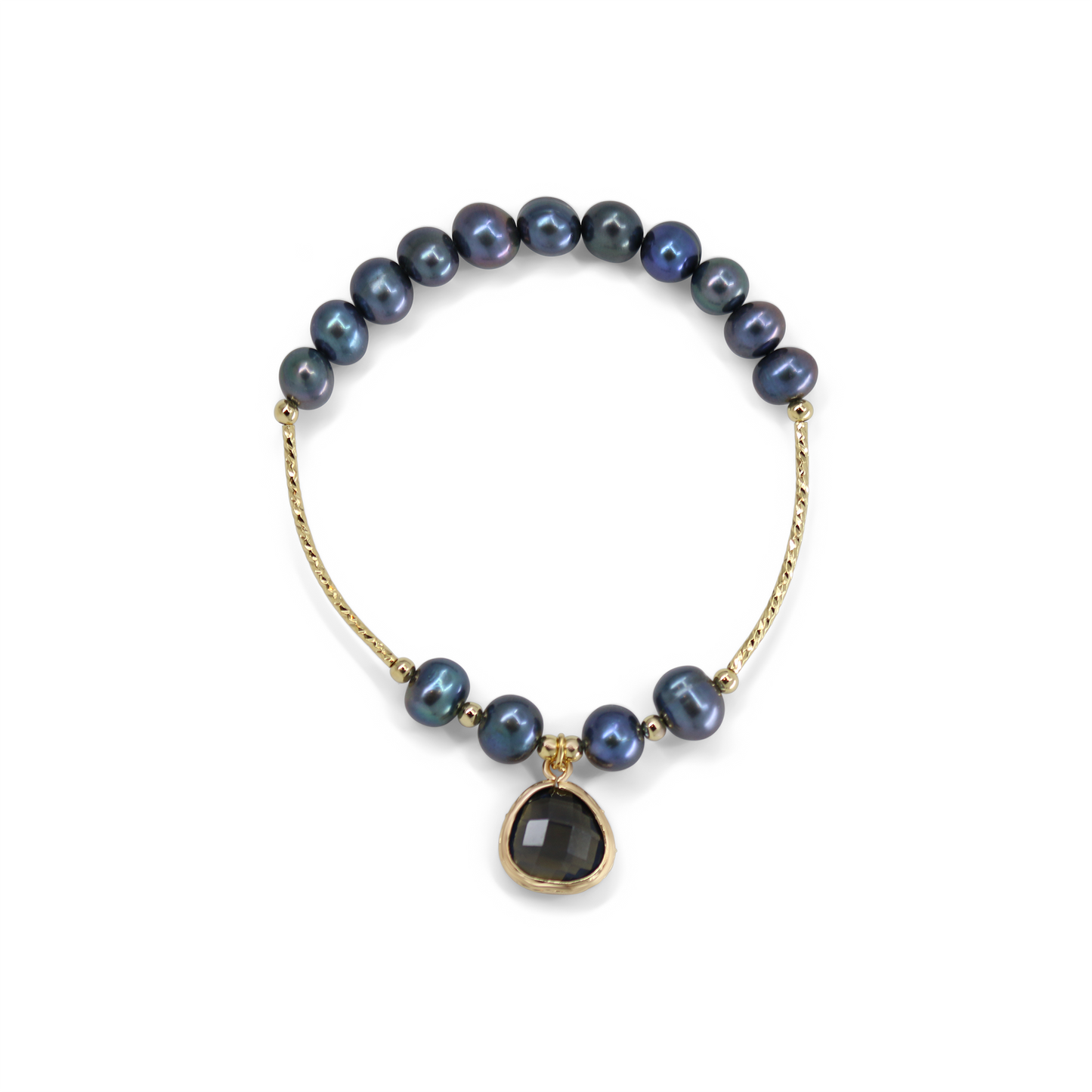 Valencia - Gold-Tone Freshwater Pearl Stretch Bracelet