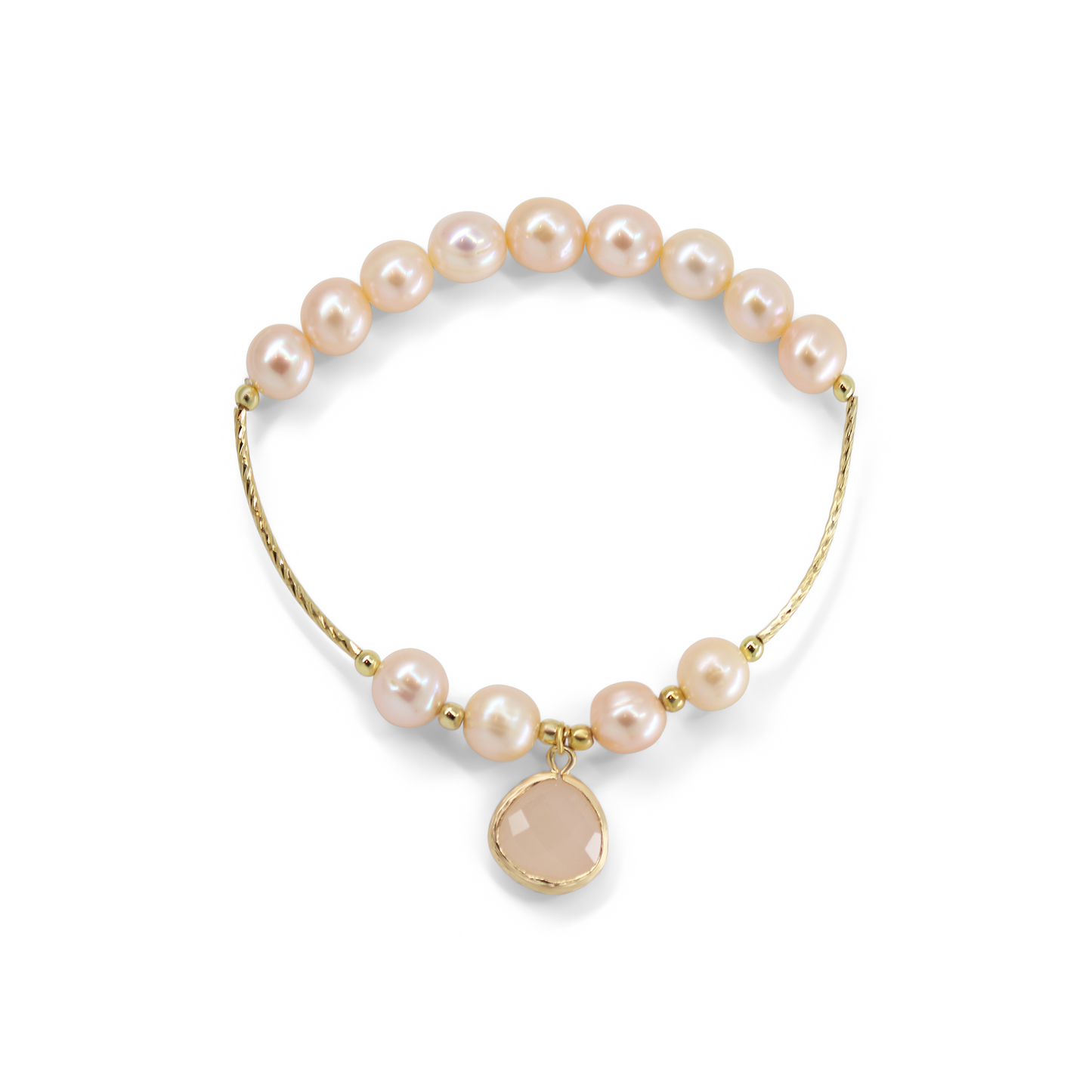 Valencia - Gold-Tone Freshwater Pearl Stretch Bracelet
