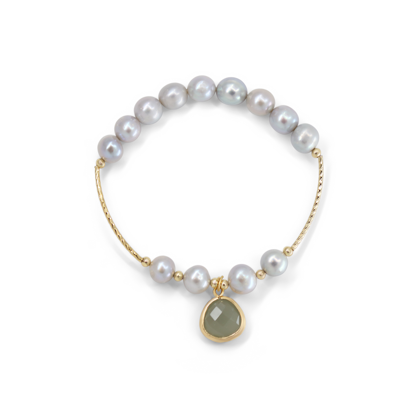 Valencia - Gold-Tone Freshwater Pearl Stretch Bracelet