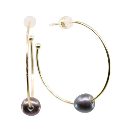 Alley - Freshwater Pearl Hoop Earrings