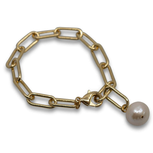 Como - Paperclip Freshwater Pearl Bracelet