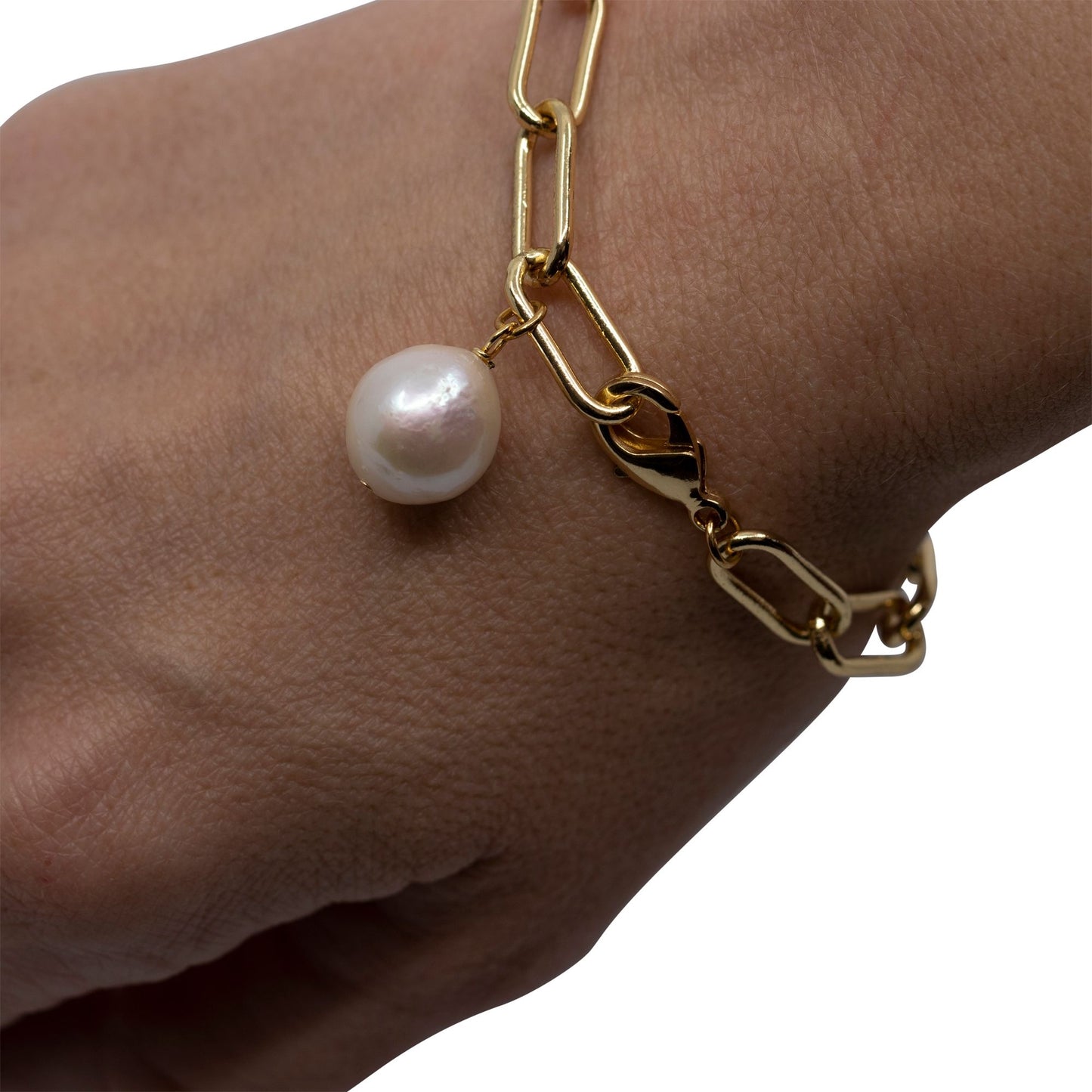 Como - Paperclip Freshwater Pearl Bracelet