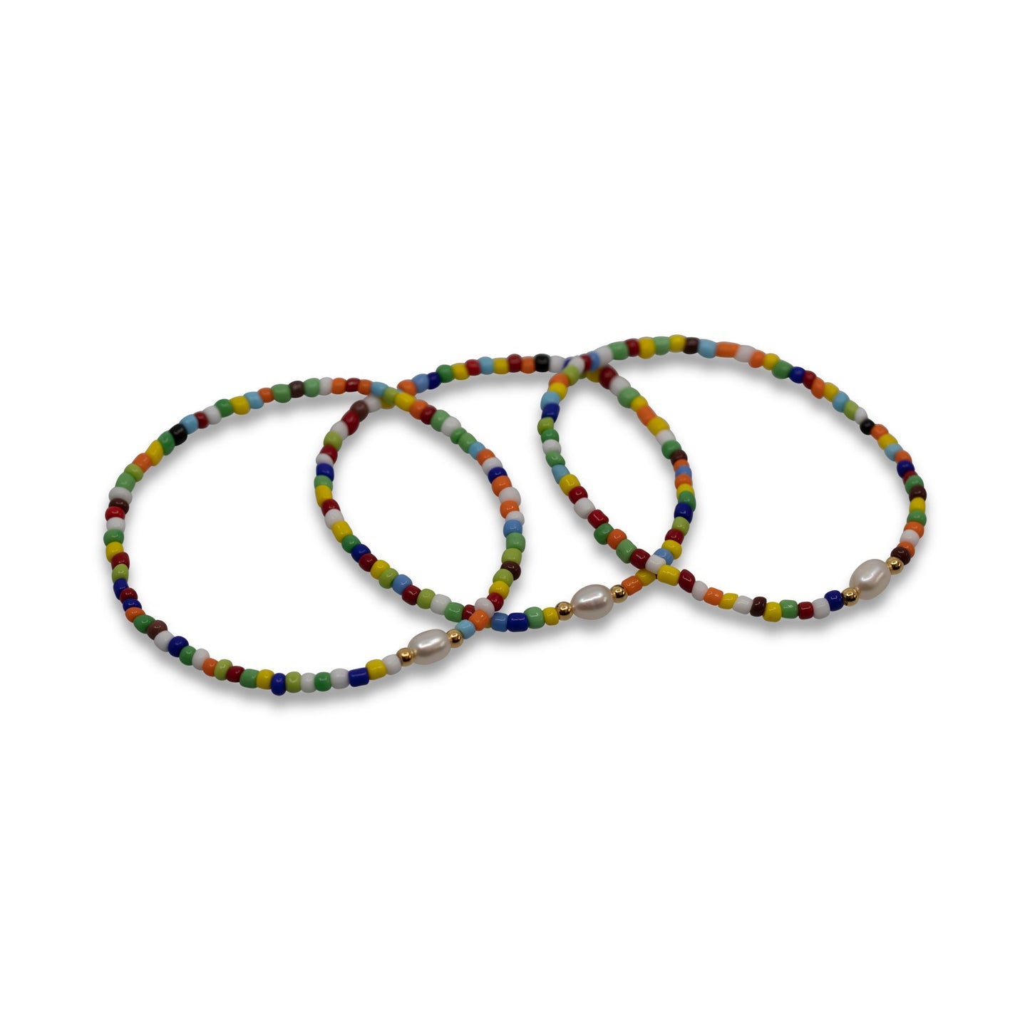 Congo - Seed Bead and Freshwater Pearl Stretch Bracelet