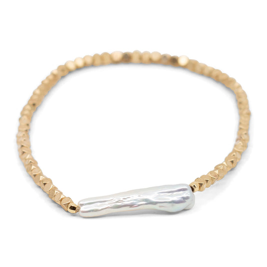 Dawes - Bead and Freshwater Stick Pearl Stretch Bracelet