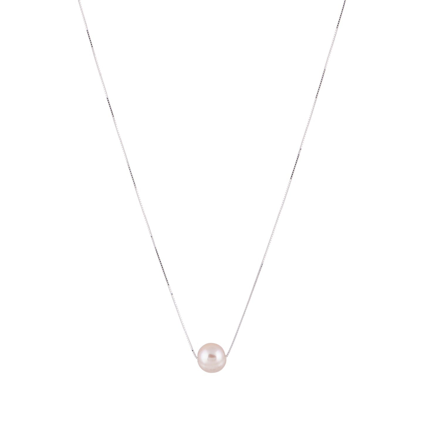 Kelly - Freshwater pearl and sterling silver necklace (Natural pearl)