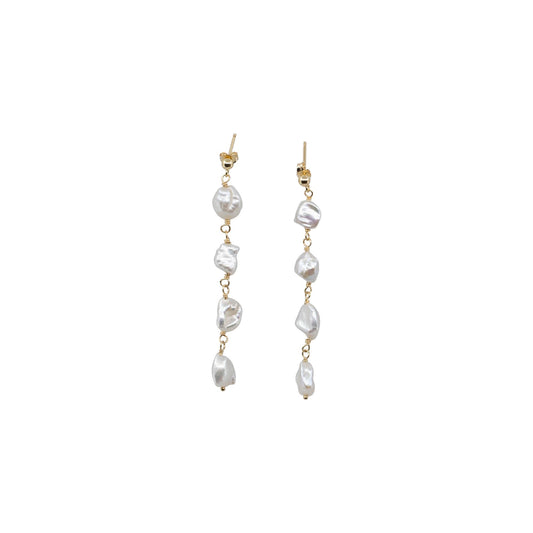 Lana - Gold-Tone Freshwater Pearl Keshi Drop Earrings