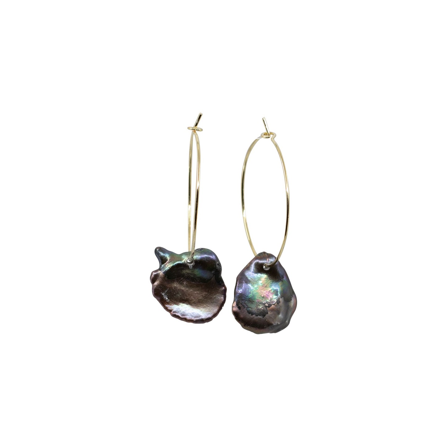 Mahal - Gold-Tone Freshwater Pearl Keshi Hoop Earrings