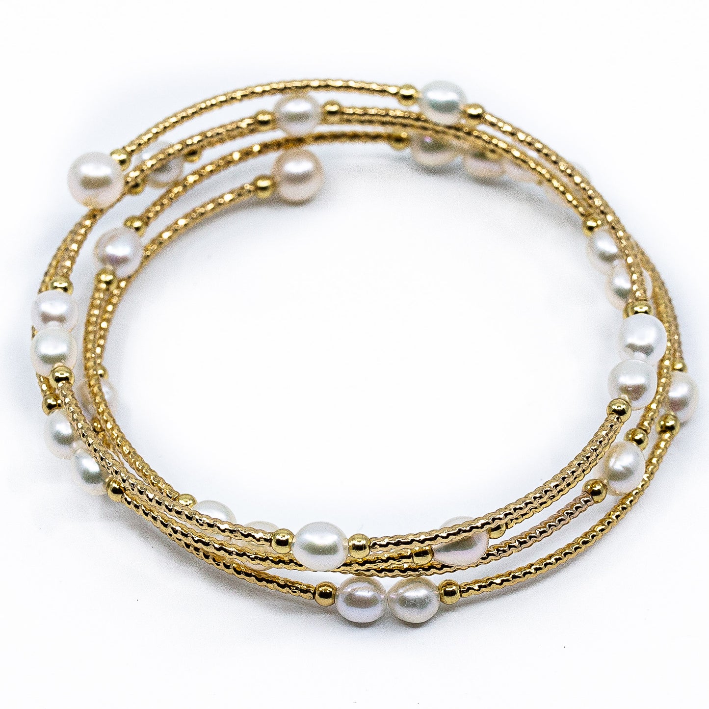 Anambra - Gold-Tone and Freshwater Pearl Wrap Bracelet