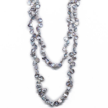 Anna - Long Freshwater Pearl Keshi Necklace