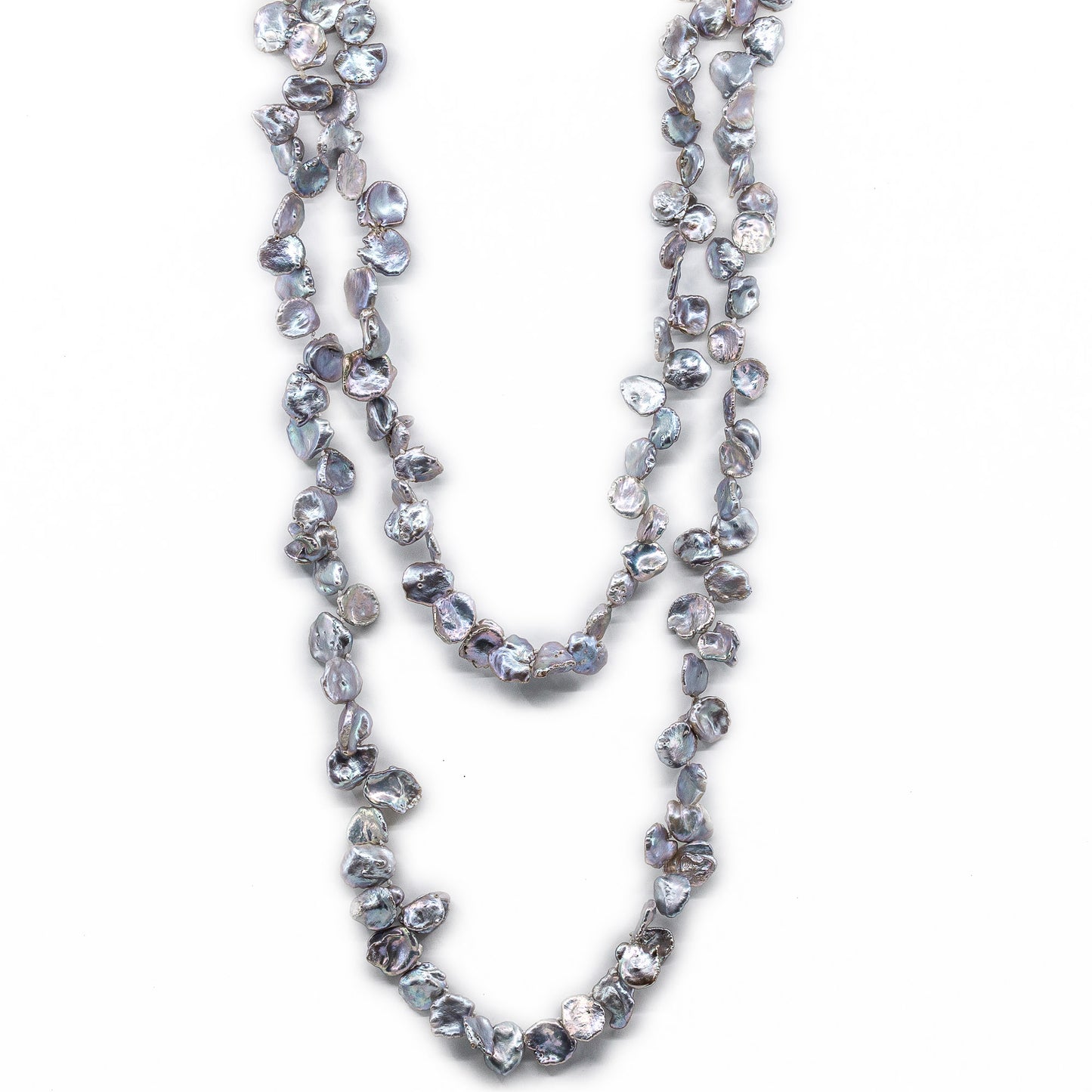 Anna - Long Freshwater Pearl Keshi Necklace