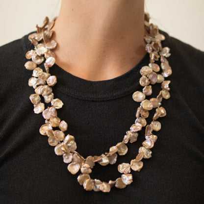 Anna - Long Freshwater Pearl Keshi Necklace