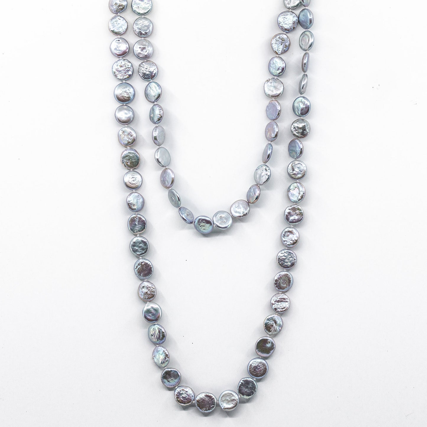 Carmen - Long Freshwater Pearl Coin Necklace