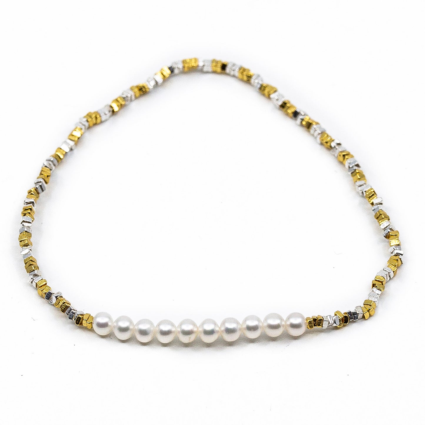 Caspian - Freshwater Pearl and Sterling Silver Stretch Bracelet