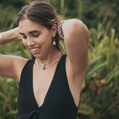 Charlotte - Silver-Tone Bead and Freshwater Pearl Necklace