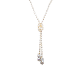 Denise Necklace (White Pearls, Tie)
