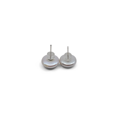Kalea - Freshwater Pearl Coin Stud Earrings