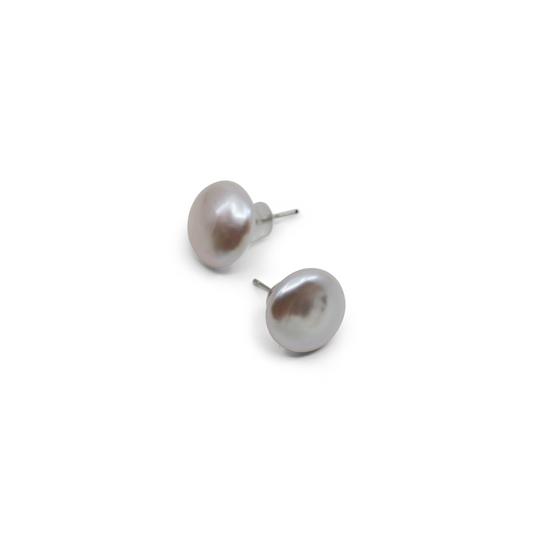 Kalea - Freshwater Pearl Coin Stud Earrings