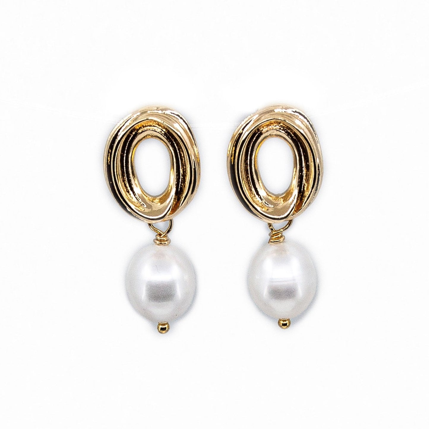 Keone - Gold-Tone Freshwater Pearl Hoop Earrings