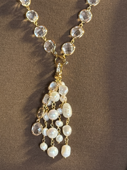 Laura - Short Gold-Tone Metal and Crystal Necklace