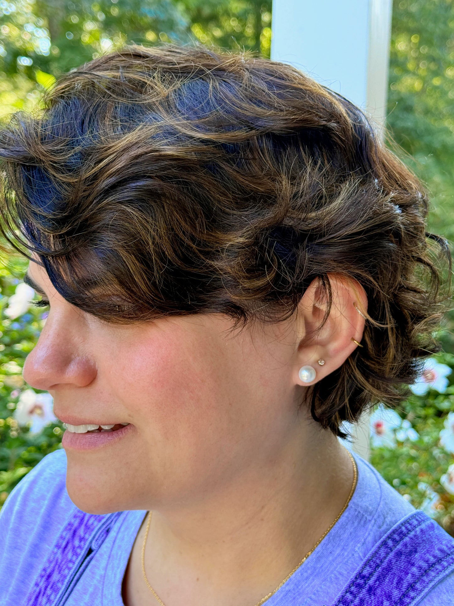 Laurene - Large Freshwater Pearl Sterling Silver Stud Earrings