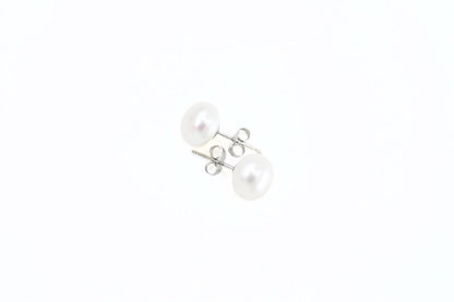 Laurene - Large Freshwater Pearl Sterling Silver Stud Earrings