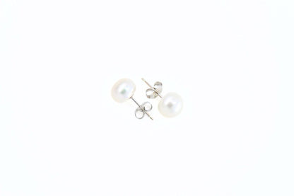 Laurene - Large Freshwater Pearl Sterling Silver Stud Earrings