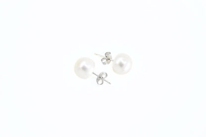 Laurene - Large Freshwater Pearl Sterling Silver Stud Earrings