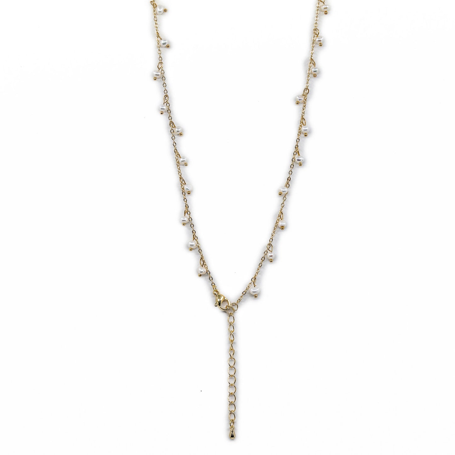 Mari - Petite Paperclip Freshwater Pearl Necklace