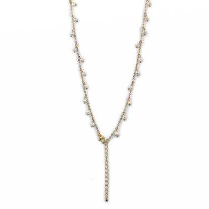 Mari - Petite Paperclip Freshwater Pearl Necklace