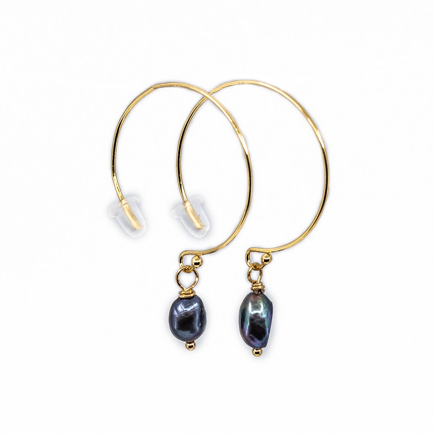 Mele - Gold-Tone Hoop Freshwater Pearl Earrings