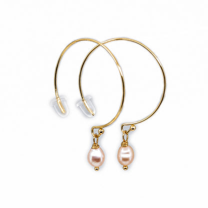 Mele - Gold-Tone Hoop Freshwater Pearl Earrings