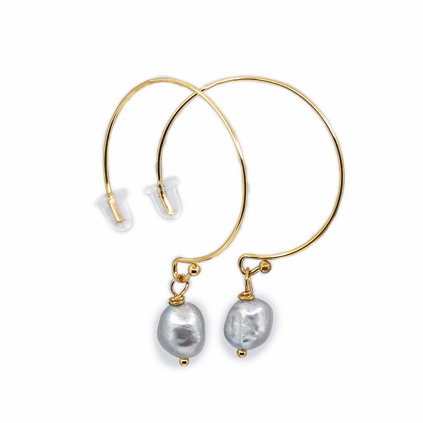 Mele - Gold-Tone Hoop Freshwater Pearl Earrings