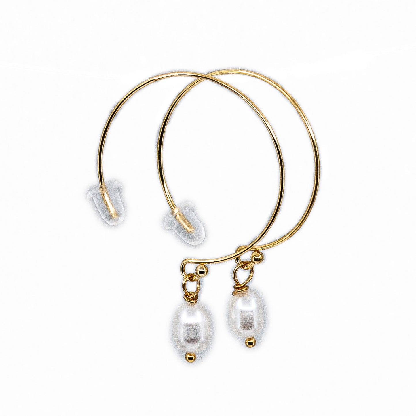 Mele - Gold-Tone Hoop Freshwater Pearl Earrings