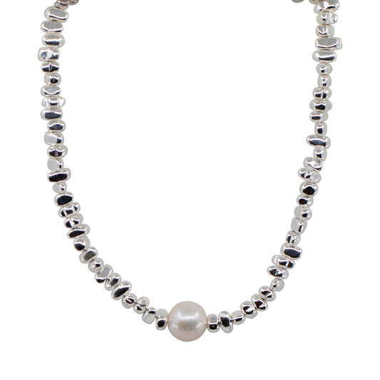 Michele - Gold-Tone and Silver-Tone Bead and Freshwater Pearl Necklace