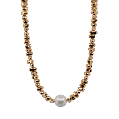 Michele - Gold-Tone and Silver-Tone Bead and Freshwater Pearl Necklace