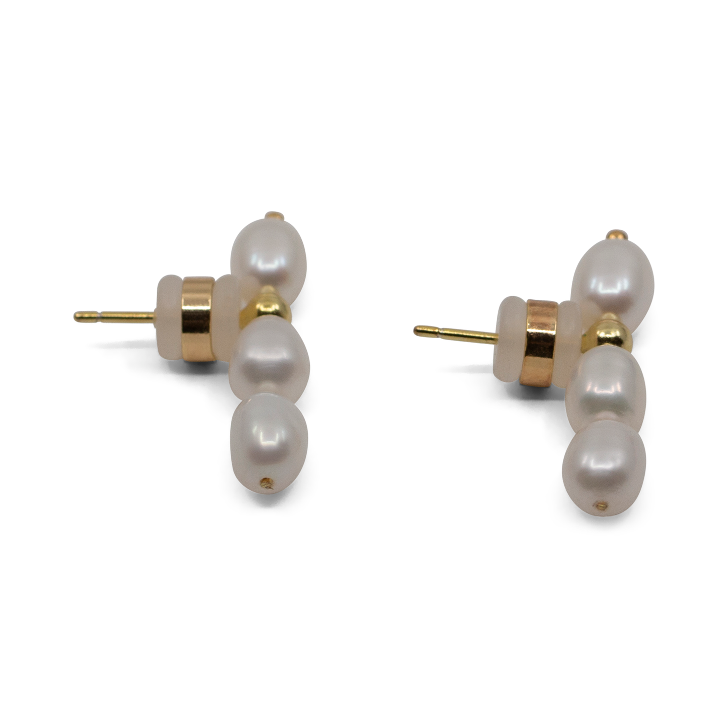 Mikala - Gold-Tone Beads and Freshwater Pearl Drop Earrings