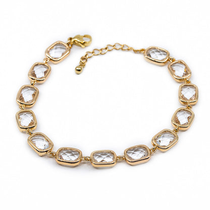 Molucca - Gold-Tone Chain and Crystal Bracelet