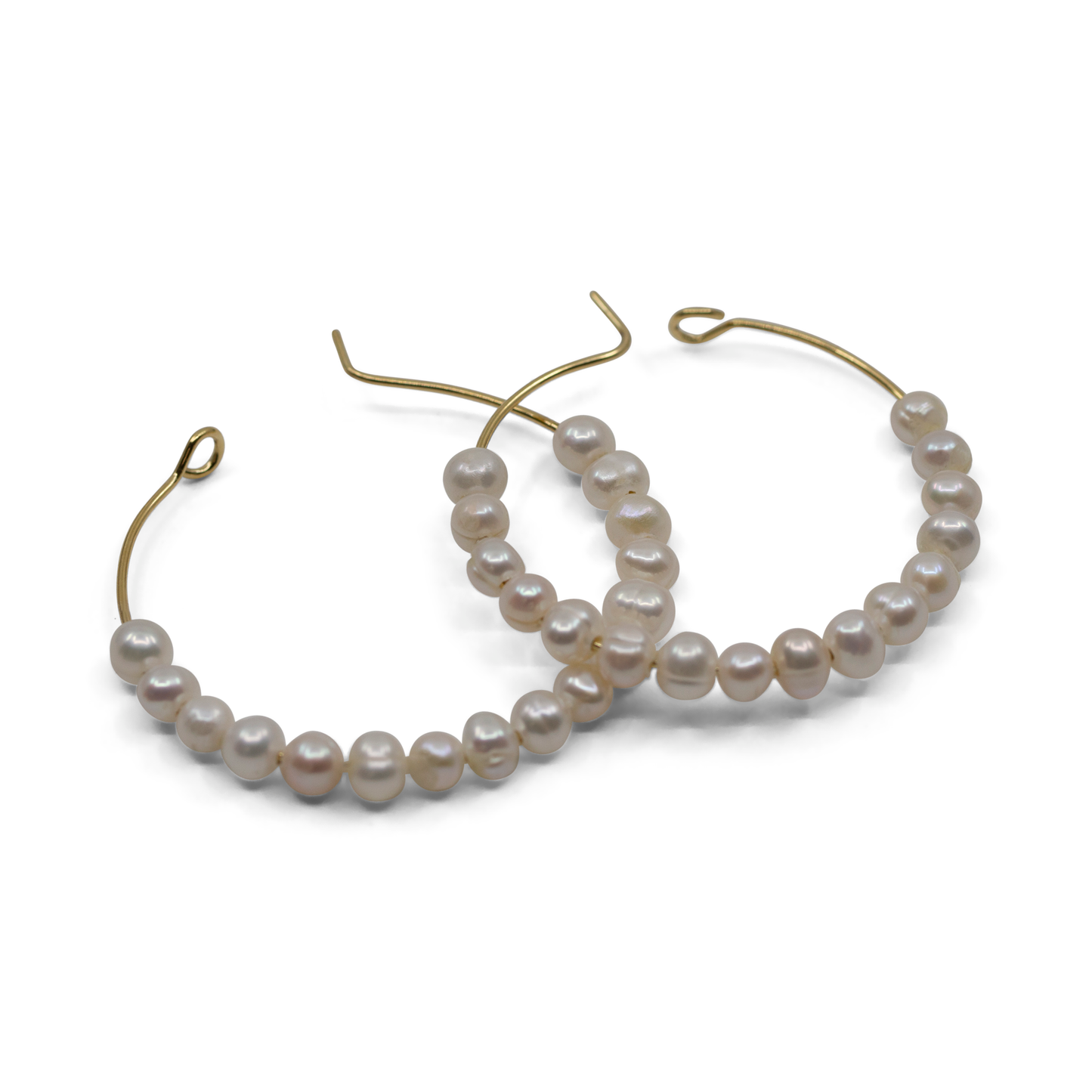 Nalani - Gold-Tone Freshwater Pearl Hoop Earrings