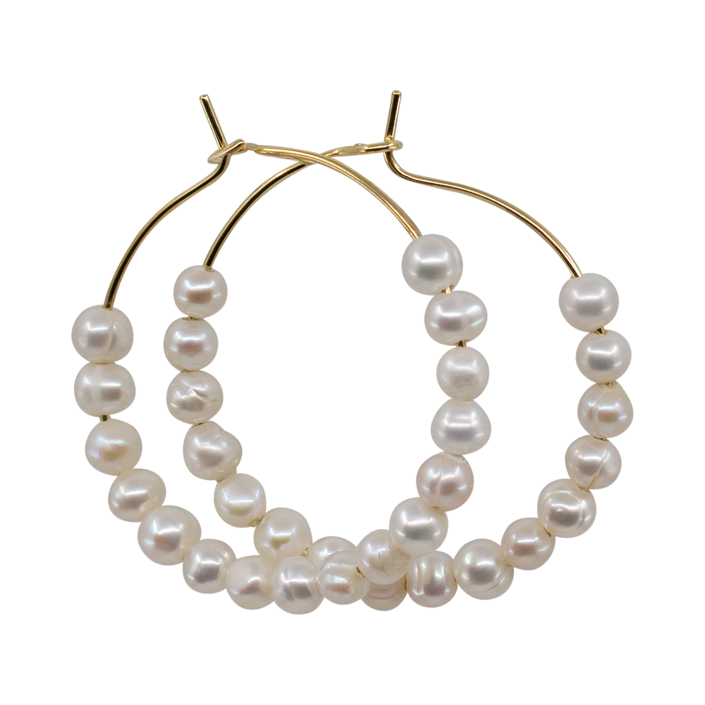 Nalani - Gold-Tone Freshwater Pearl Hoop Earrings