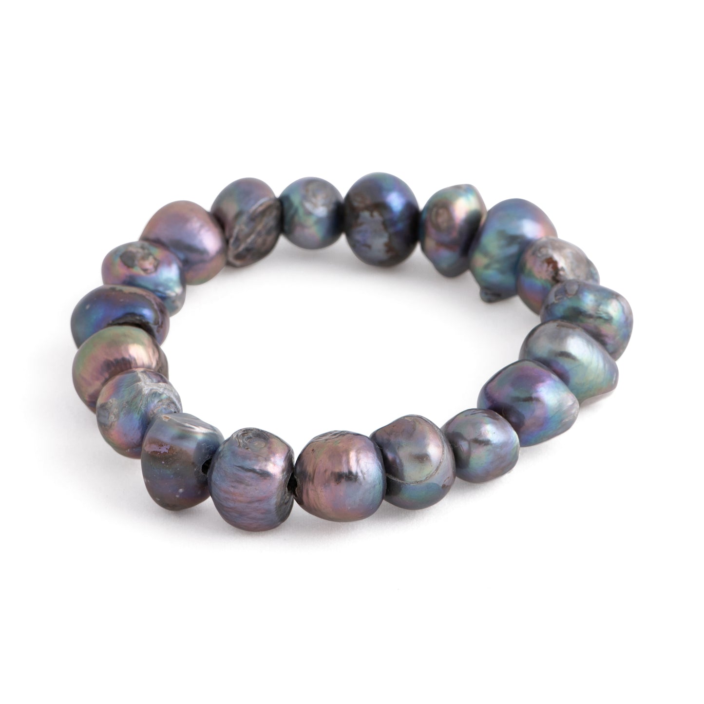 Euphrates - Freshwater pearl stretch bracelet (Dark grey pearls)