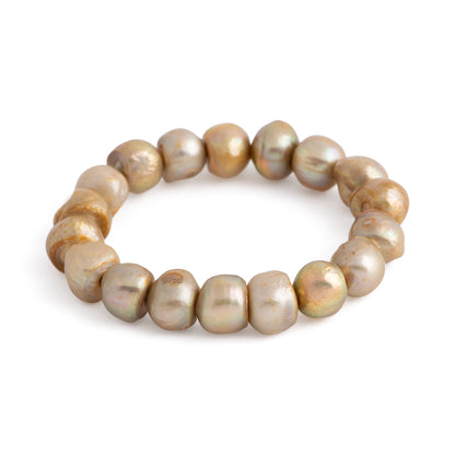 Euphrates - Freshwater pearl stretch bracelet (Gold pearls)