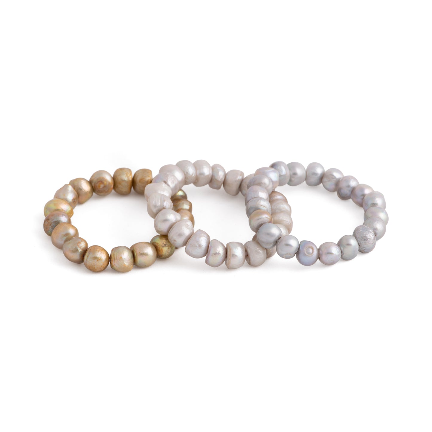 Euphrates - Freshwater pearl stretch bracelet (Gold, Champagne and Silver Bracelets)